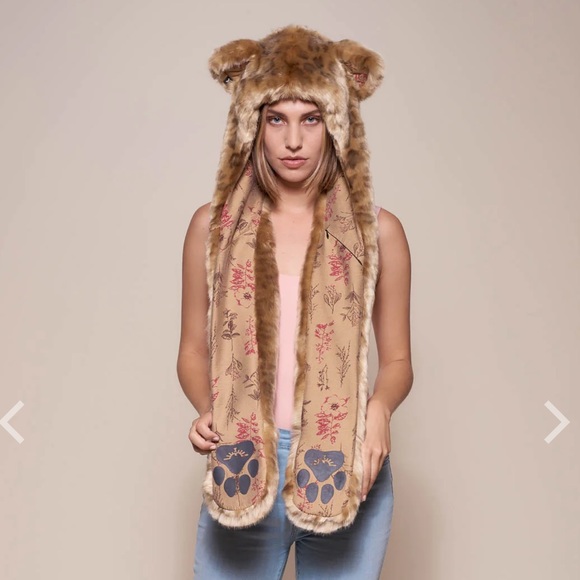 AFRICAN GOLDEN CAT LUXE FAUX FUR COLLECTOR EDITION HOOD | WOMEN'S Spirithood - Picture 1 of 14